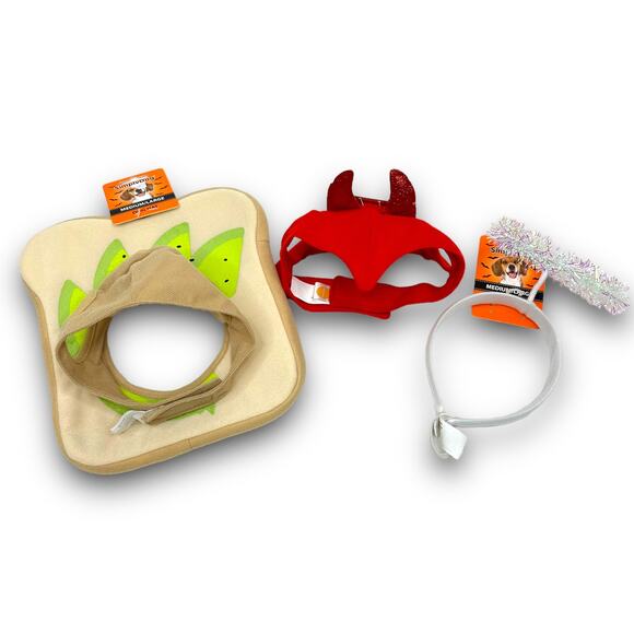 NEW Dog Hats Headpieces Dress Up Avocado Toast Bread Devil Angel Medium Large - Picture 1 of 4